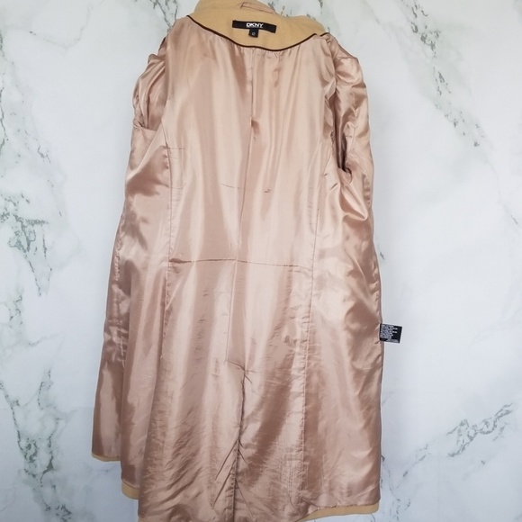 DKNY Tan Wool Blend Pea Coat - Picture 6 of 8